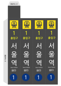 지하철역 출입구 표지판